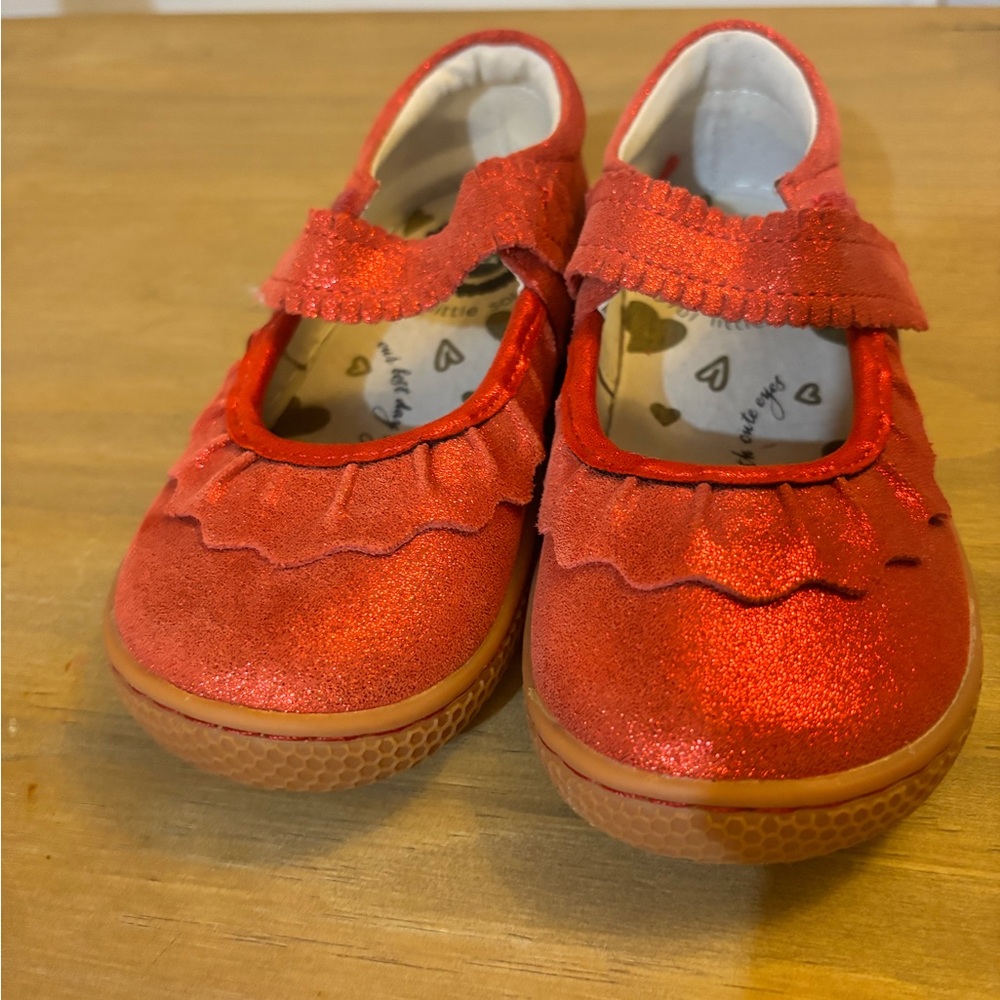 Livie and Luca RUCHE CLASSIC Mary Jane | Red Shimmer size 10